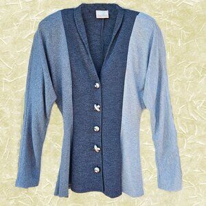 Tarazzia Dark/Light Gray Tunic with Unique Buttons - Approx Size 9/10